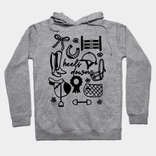 “Heels Down” Equestrian Doodles Hoodie